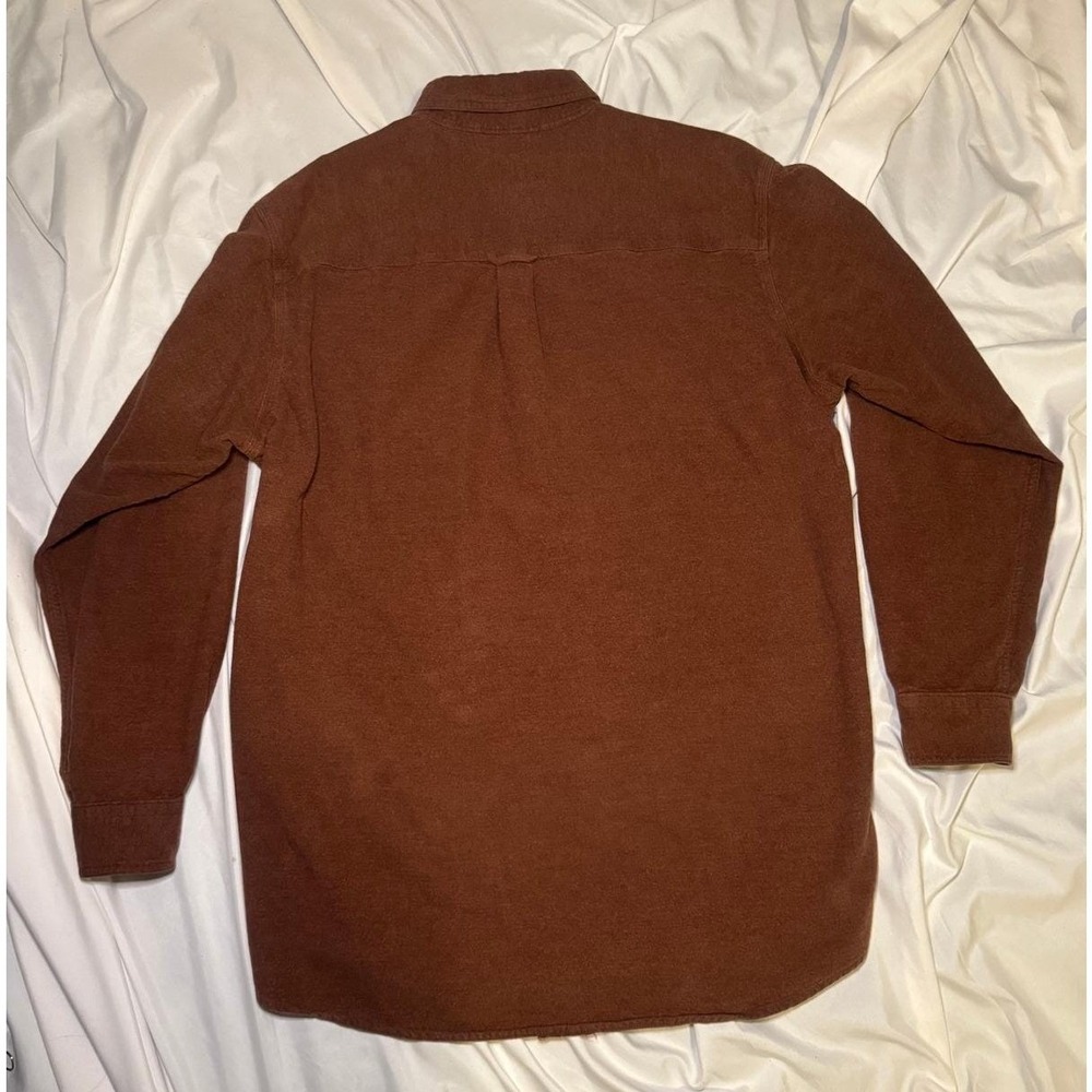 Vintage Woolrich Flannel Button Down Shirt Mens L Brown Long Sleeve Workwear - Picture 2 of 7